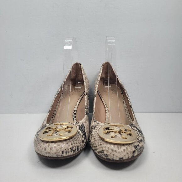 Tory Burch Snakeskin Print Wedge Heels US Size 9M - Picture 3 of 9